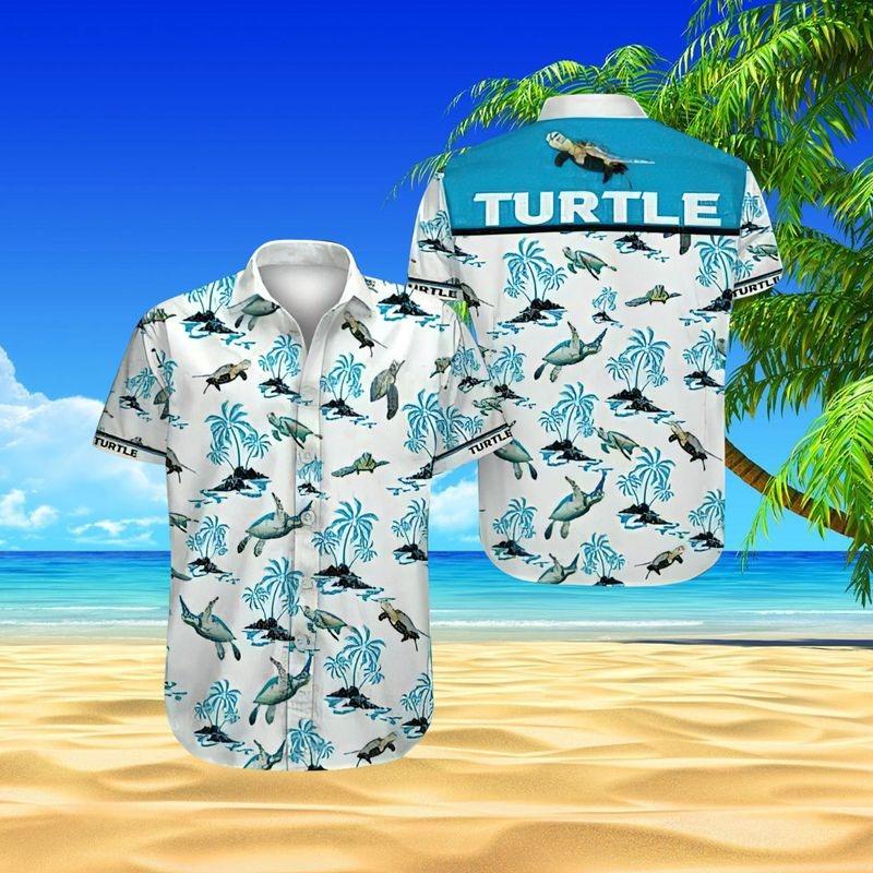 Turtle Aloha Hawaiian Shirt - Sea Turtle Pattern Hawaiian Shirt, Tropical Leaf Hawaiian Shirt For Men & Women, Turtle Lover - Amzanimalsgift