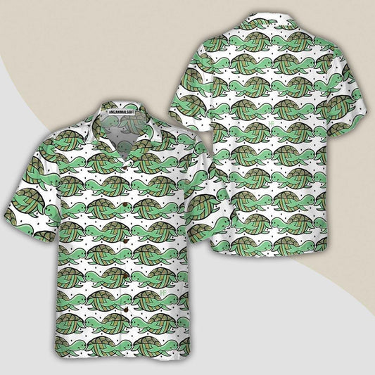 Turtle Flag American Hawaiian Shirt, Turtle Shirt For Men & Women - Perfect Gift For Turtle Lover, Friend, Family - Amzanimalsgift