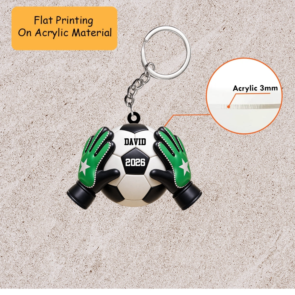 Personalized Soccer Goalie Christmas Ornament, Goalkeeper Gloves Catching Football, Custom Ornament Christmas Gift, Keychain Soccer, Car Ornament Soccer