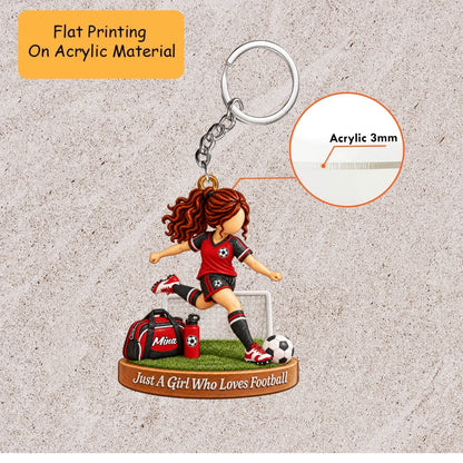 Personalized Soccer Girl Christmas Ornament, Goal Kicking Action With Net Setup, Custom Ornament Christmas Gift, Keychain Soccer , Car Ornament Soccer 