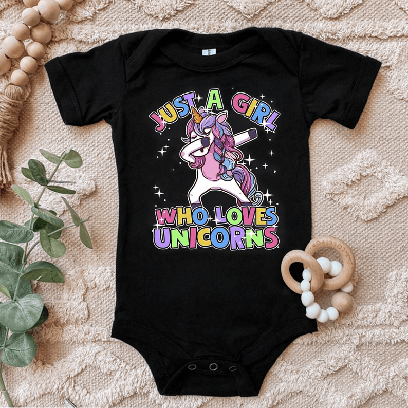 Unicorns Baby Onesies, Just a Girl Who Loves Unicorns Newborn Onesies - Perfect Gift For Baby, Baby Gift Onesie - Amzanimalsgift