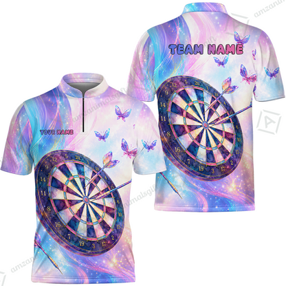Custom Dart Jersey Team Shirt For Players, Dart Pastel Galaxy Butterfly, Personalize Name and Team Name