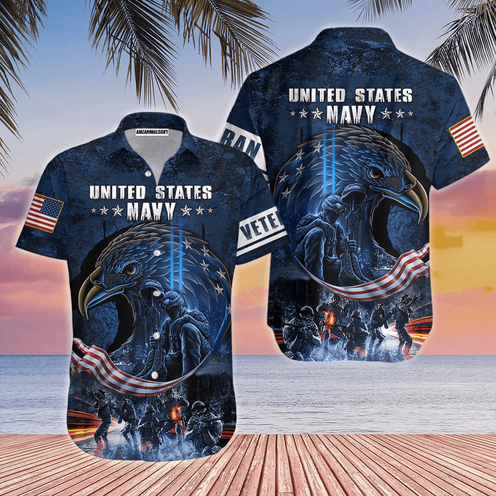 US Army Veteran Aloha Hawaiian Shirts For Men And For Women, 4th July Independence Day American Flag Hawaiian Shirt, Gift For Summer, Friend, Family - Amzanimalsgift