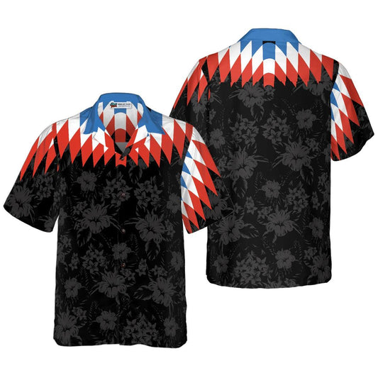 US Flower Vintage Hawaiian Shirt, Tropical Flowers Hawaiian Shirt For Men - Perfect Gift For Lover, Friend, Family - Amzanimalsgift