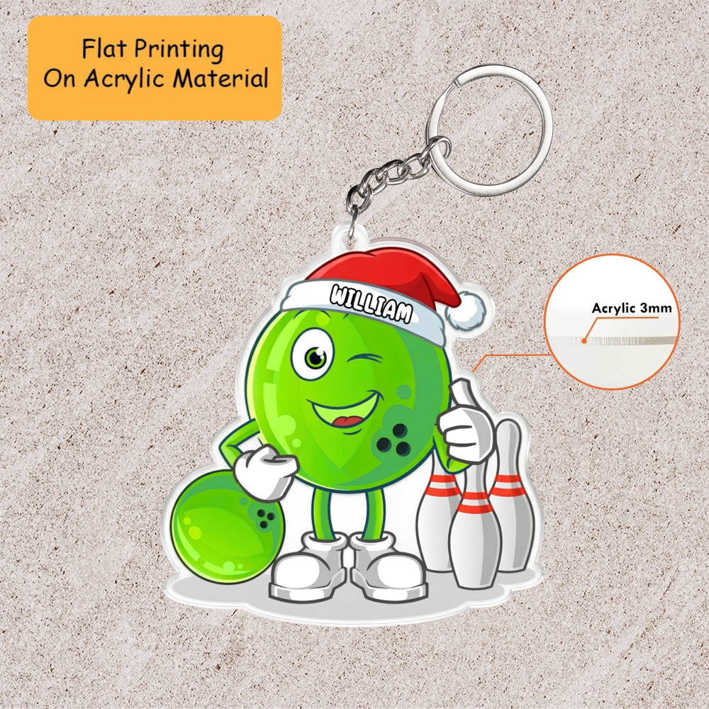 Personalized Bowling Christmas Ornament, Christmas Bowling Ball Player, Custom Ornament Christmas Gift, Keychain Bowling, Car Ornament Bowling