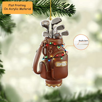 Personalized Golf Pins Acrylic Ornament, Golf Keychain, Car Ornament, Christmas Ornament Gifts