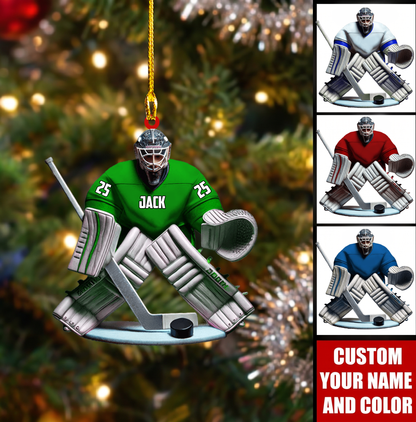 Personalized Hockey Goaltender Christmas Ornament, Custom Name Number Goalie Jersey, Custom Ornament Christmas Gift, Keychain Hockey, Car Ornament Hockey