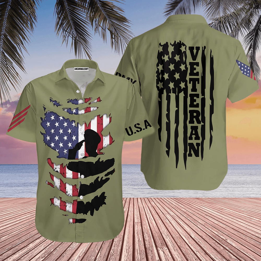 Veteran American Flag Camo Aloha Hawaiian Shirts For Men Women, 4th July Gift For Summer, Friend, Family, Veteran, Independence Day - Amzanimalsgift