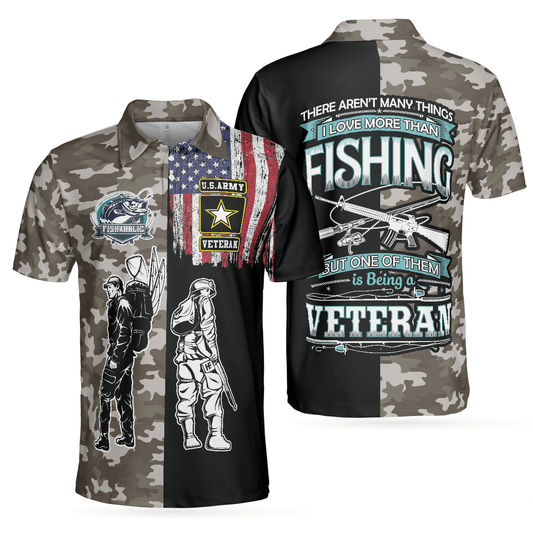 Veteran Fishing With American Flag Polo Shirt, Camouflage Veteran Fisher Sketching Polo Shirt, Patriotic Fishing Shirt For Men - Perfect Gift For Men - Amzanimalsgift