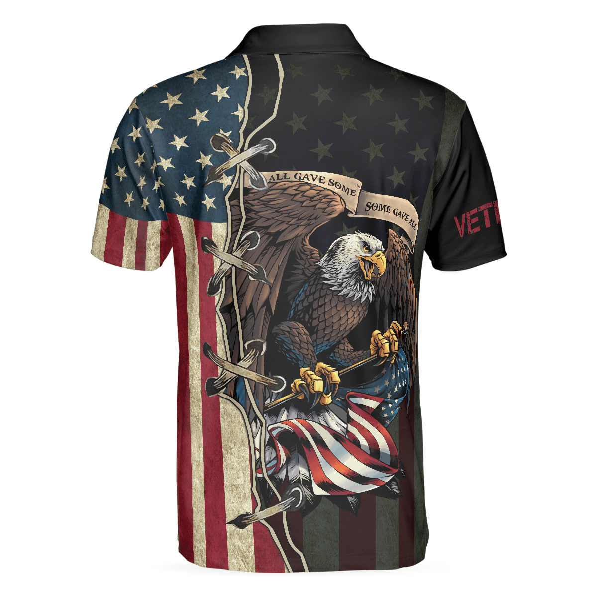 Veterans Men Polo Shirt, American Bald Eagle, All Gave Some Some Gave All Veteran Polo Shirt For Men - Gift For Veterans, Family, Friends - Amzanimalsgift