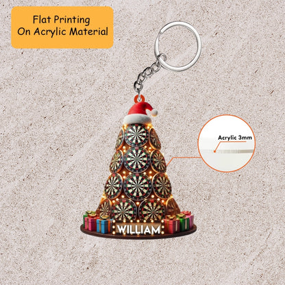 Personalized Christmas Dart Ornament, Dart Board Christmas Tree, Custom Ornament Christmas Gift, Keychain Dart Christmas, Car Ornament Dart Christmas