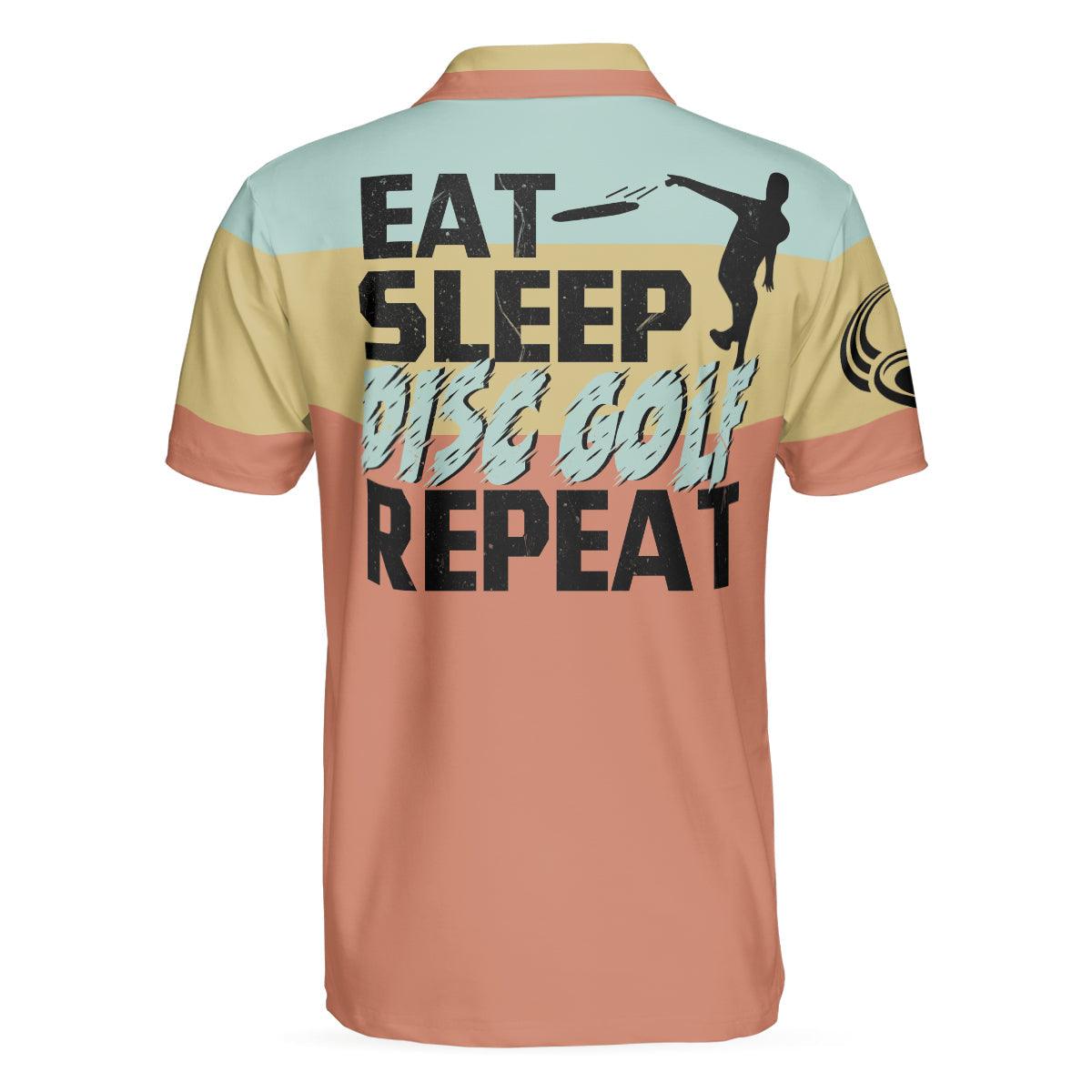 Vintage Palette Sporty Men Polo Shirt, Eat Sleep Disc Golf Repeat Polo Shirt, Best Disc Golf Shirt For Men - Amzanimalsgift
