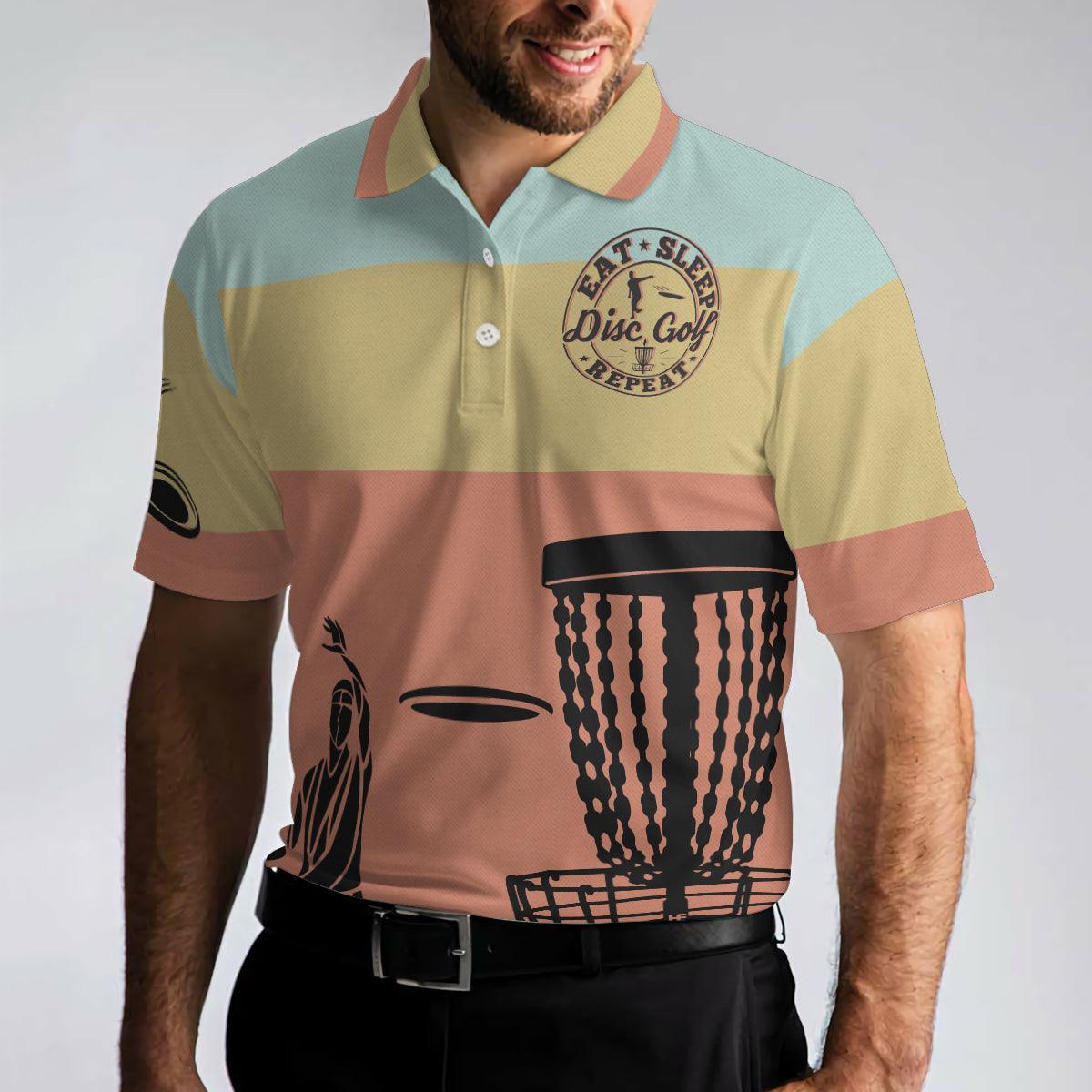 Vintage Palette Sporty Men Polo Shirt, Eat Sleep Disc Golf Repeat Polo Shirt, Best Disc Golf Shirt For Men - Amzanimalsgift