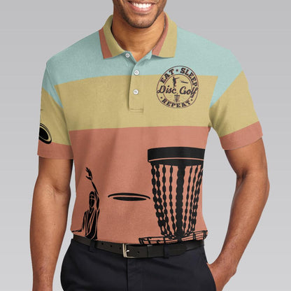 Vintage Palette Sporty Men Polo Shirt, Eat Sleep Disc Golf Repeat Polo Shirt, Best Disc Golf Shirt For Men - Amzanimalsgift