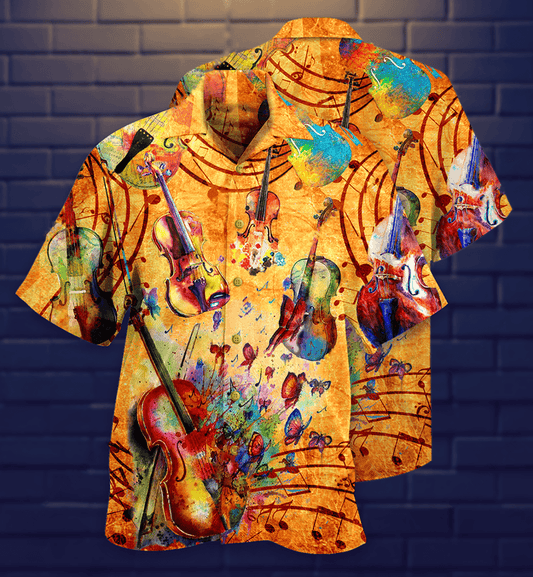 Violin Aloha Hawaiian Shirt For Summer, Violin Love And Peace Life With Music Hawaiian Shirts Outfit For Men Women, Music Violin Lovers - Amzanimalsgift