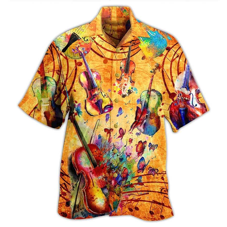 Violin Aloha Hawaiian Shirt For Summer, Violin Love And Peace Life With Music Hawaiian Shirts Outfit For Men Women, Music Violin Lovers - Amzanimalsgift
