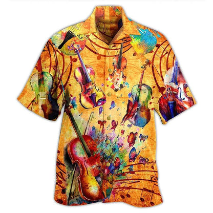 Violin Aloha Hawaiian Shirt For Summer, Violin Love And Peace Life With Music Hawaiian Shirts Outfit For Men Women, Music Violin Lovers - Amzanimalsgift