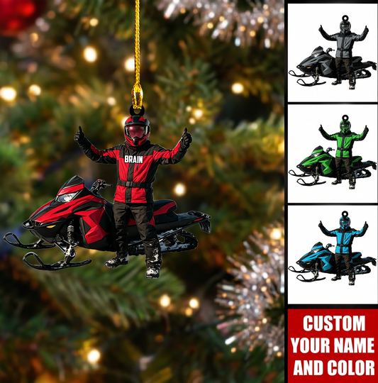 Personalized Winter Sports Christmas Ornament, Colorful Santa Snowboard Mascot, Custom Ornament Christmas Gift, Keychain Christmas, Car Christmas Ornament 