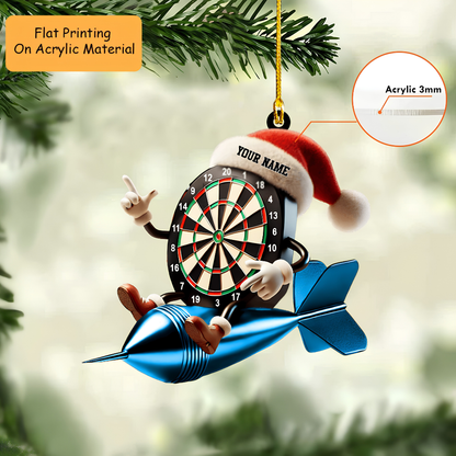 Personalized Dart Board Holding Pins Acrylic Ornament, Dart Board Keychain, Car Ornament, Christmas Ornament Gifts