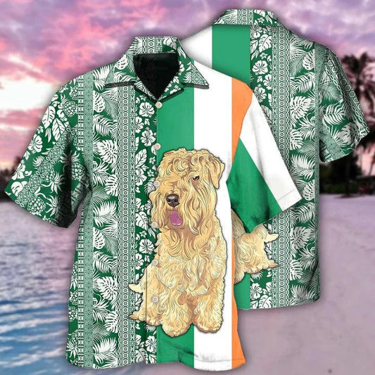 Wheaten Terrier Aloha Hawaii Shirt - Dog Tropical Leaf Style Hawaiian Shirt For Summer - Perfect Gift For Dog Lovers, Friend, Family - Amzanimalsgift