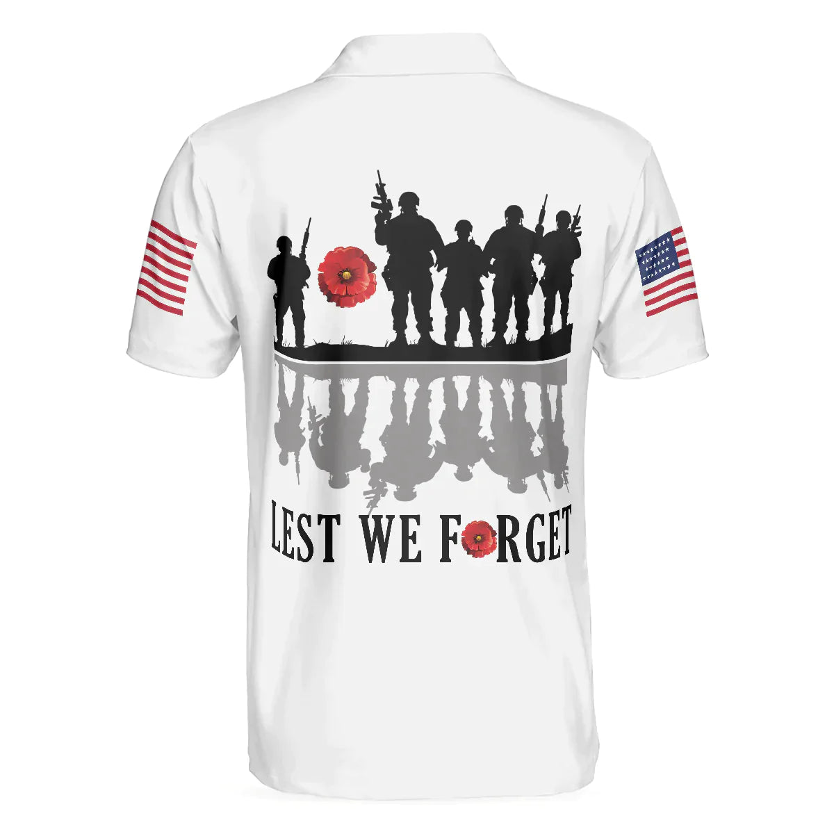 White American Flag Veteran's Day Men Polo Shirt, Lest We Forget Veteran Polo Shirt, Best Gift For Veterans - Amzanimalsgift