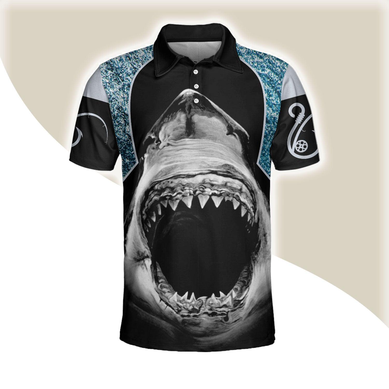 Who Wants To Be The Prey In An Ocean Full Of Hunters Polo Shirt, Shark Jaw Polo Shirt, Best Shark Shirt - Perfect Gift For Men - Amzanimalsgift