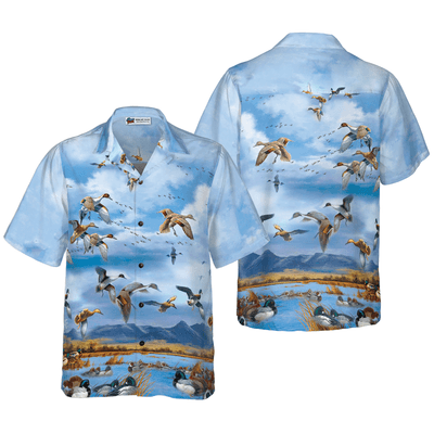 Wild Duck Keep Your Freedom Hawaiian Shirt, Duck Aloha Shirt For Men - Perfect Gift For Husband, Boyfriend, Friend, Family - Amzanimalsgift