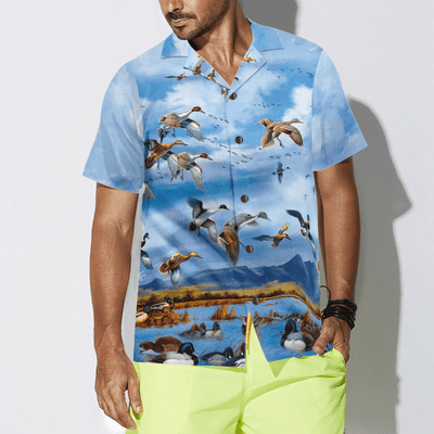 Wild Duck Keep Your Freedom Hawaiian Shirt, Duck Aloha Shirt For Men - Perfect Gift For Husband, Boyfriend, Friend, Family - Amzanimalsgift