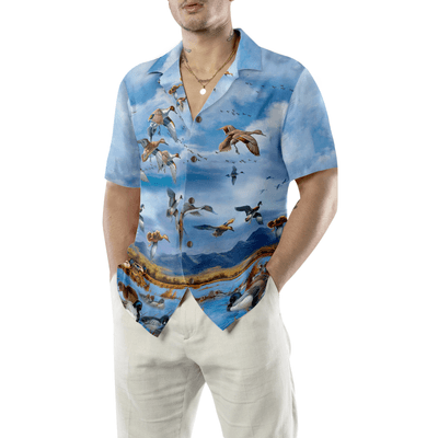 Wild Duck Keep Your Freedom Hawaiian Shirt, Duck Aloha Shirt For Men - Perfect Gift For Husband, Boyfriend, Friend, Family - Amzanimalsgift