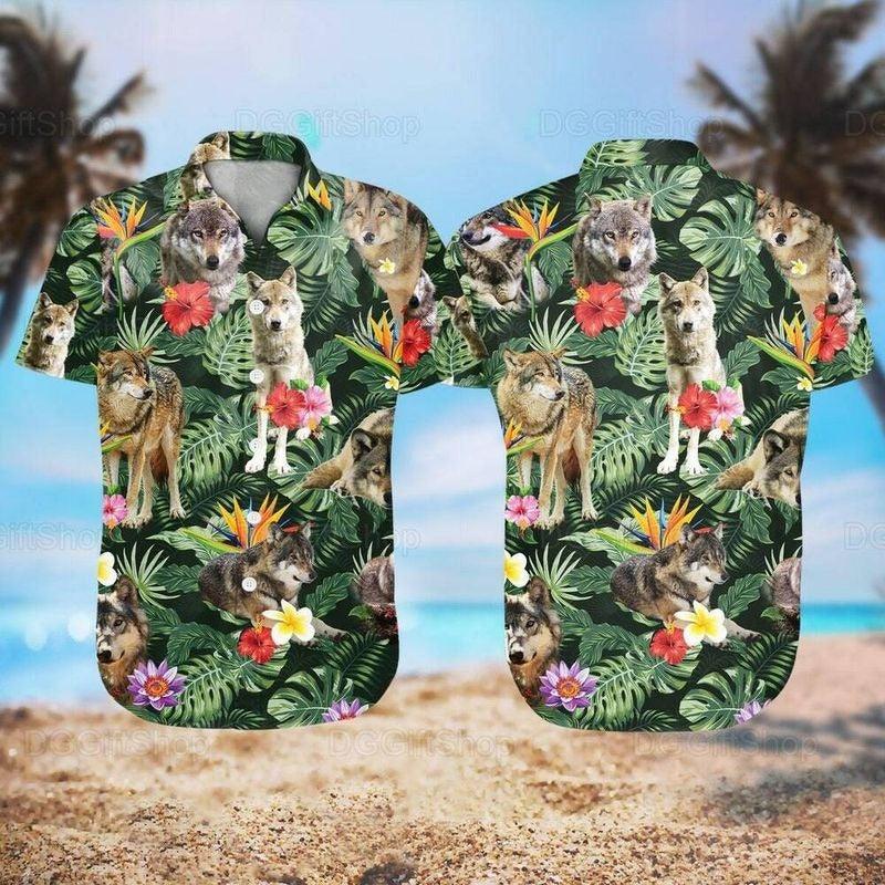 Wolf Aloha Hawaiian Shirt - Wolf Wild Hawaiian Shirt, Tropical Pattern Hawaiian Shirt For Men & Women, Wolf Lover - Amzanimalsgift