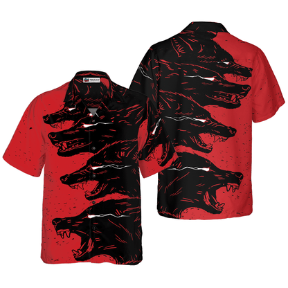 Wolf Hawaiian Shirt, Dangerous Black Wolf Aloha Shirt For Men - Perfect Gift For Husband, Boyfriend, Friend, Family - Amzanimalsgift