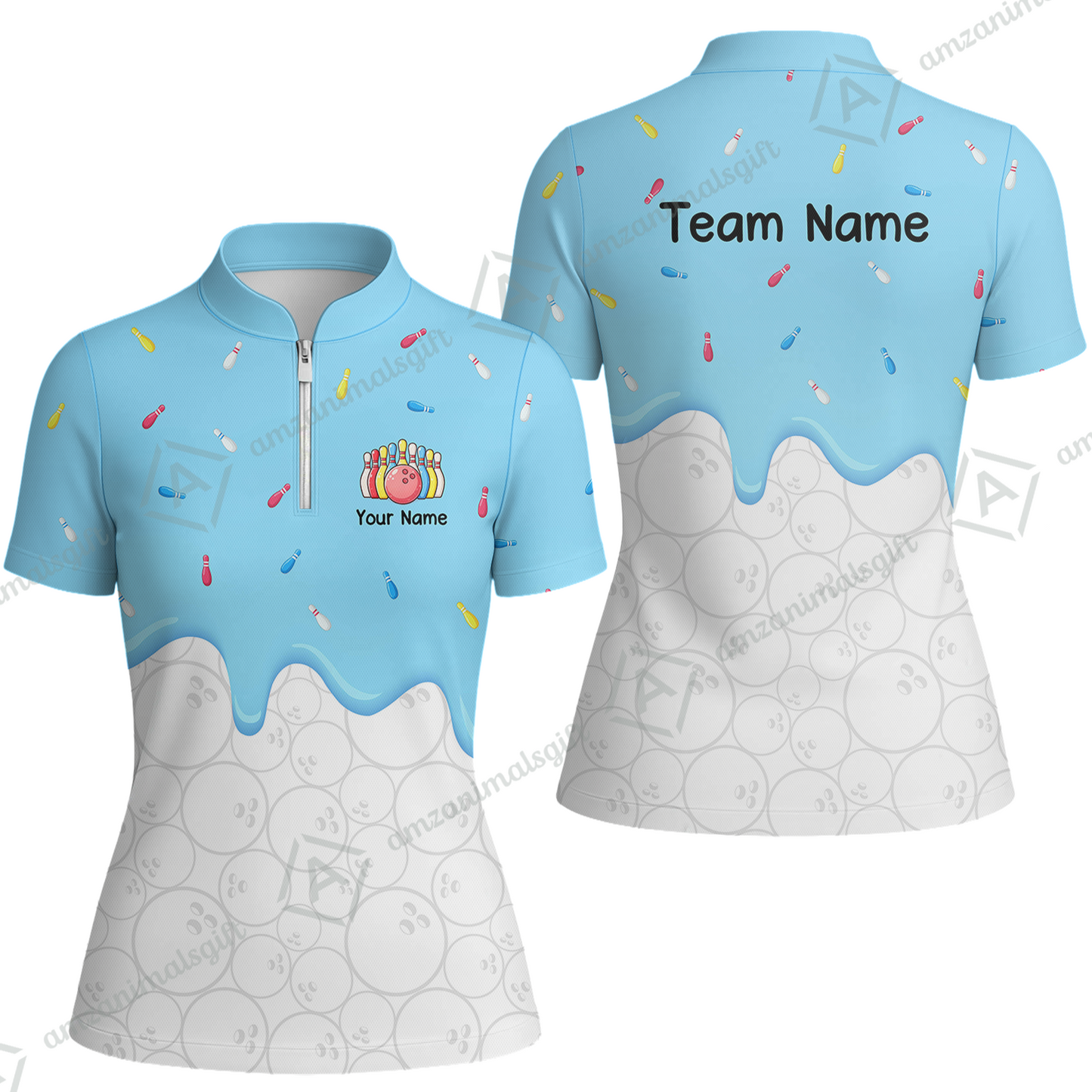 Customized Bowling Jersey Shirt, Ice Cream Sweet Melting Drip Bowling, Custom Bowling Team Shirt With Name and Team Name