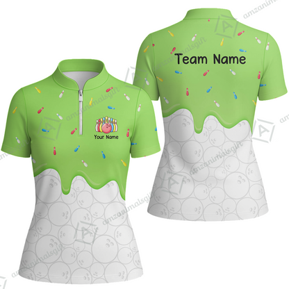 Customized Bowling Jersey Shirt, Ice Cream Sweet Melting Drip Bowling, Custom Bowling Team Shirt With Name and Team Name