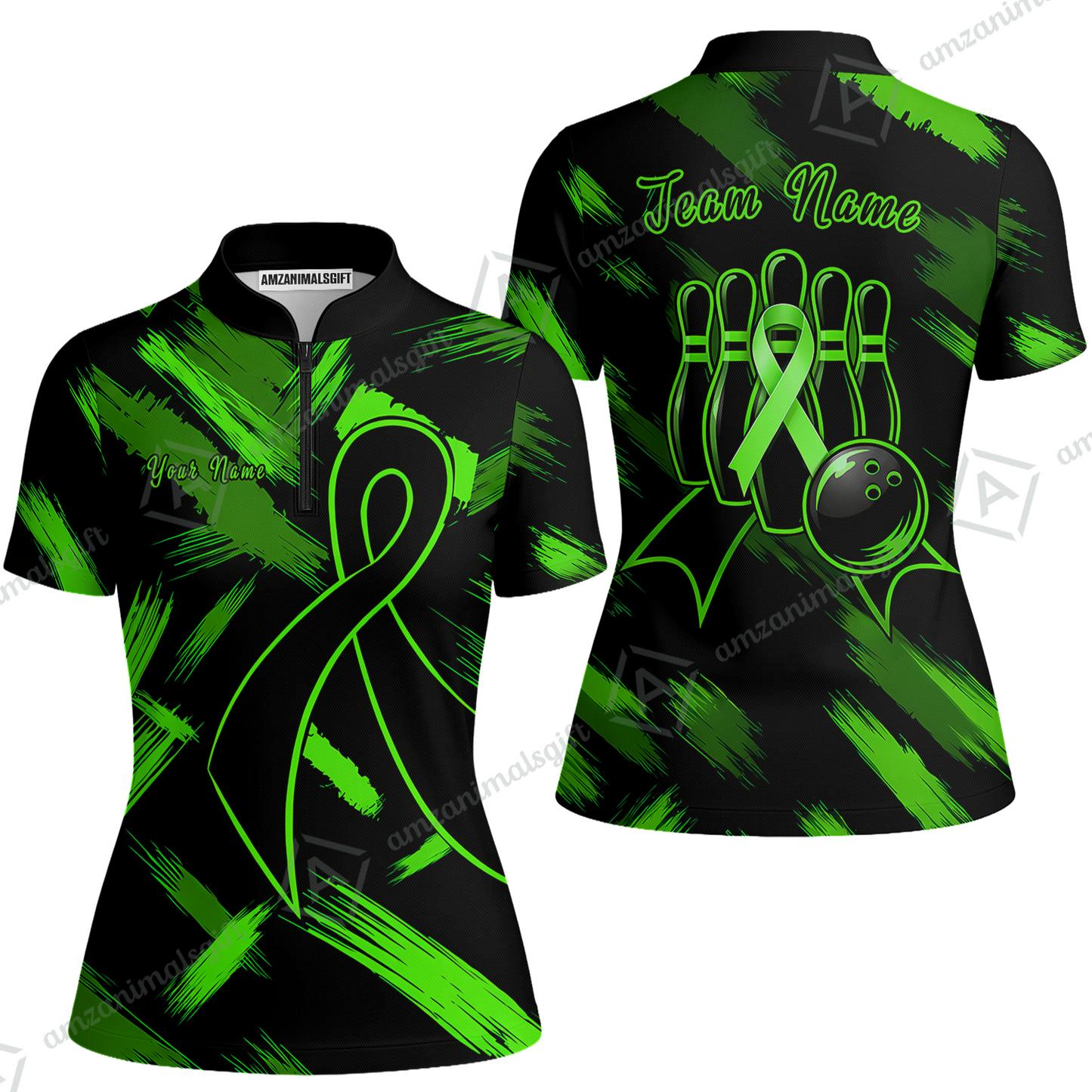 Customized Awareness Pink Blue Ribbon Bowling Jersey, Custom Name And Team Name For Bowlers