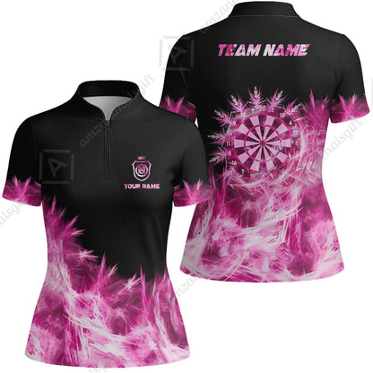 Customized Darts Women Jersey Shirt, Darts Icy Light Black And Multi Color Team Women Jersey Shirt Jersey For Darts Player