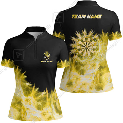 Customized Darts Women Jersey Shirt, Darts Icy Light Black And Multi Color Team Women Jersey Shirt Jersey For Darts Player
