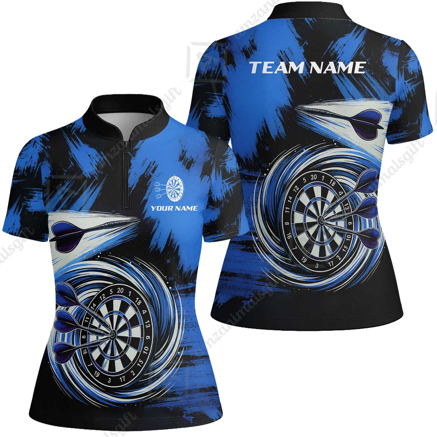 Customized Darts Women Jersey Shirt, Darts Colorful Wave Custom Name Team Name Women Jersey Shirt For Darts Player