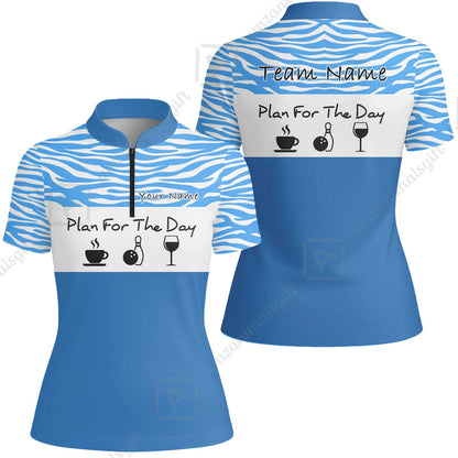 Custom Bowling Jersey Polo Shirt, Pink Zebra Pattern Bowling, Custom Bowling Jersey Team Shirt For Players With Name & Team Name