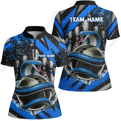 Custom Bowling Team Shirt, Bowling with King Cobra Multicolor, Bowling uniforms, King Cobra Bowling Shirt Personalized Name And Team Name