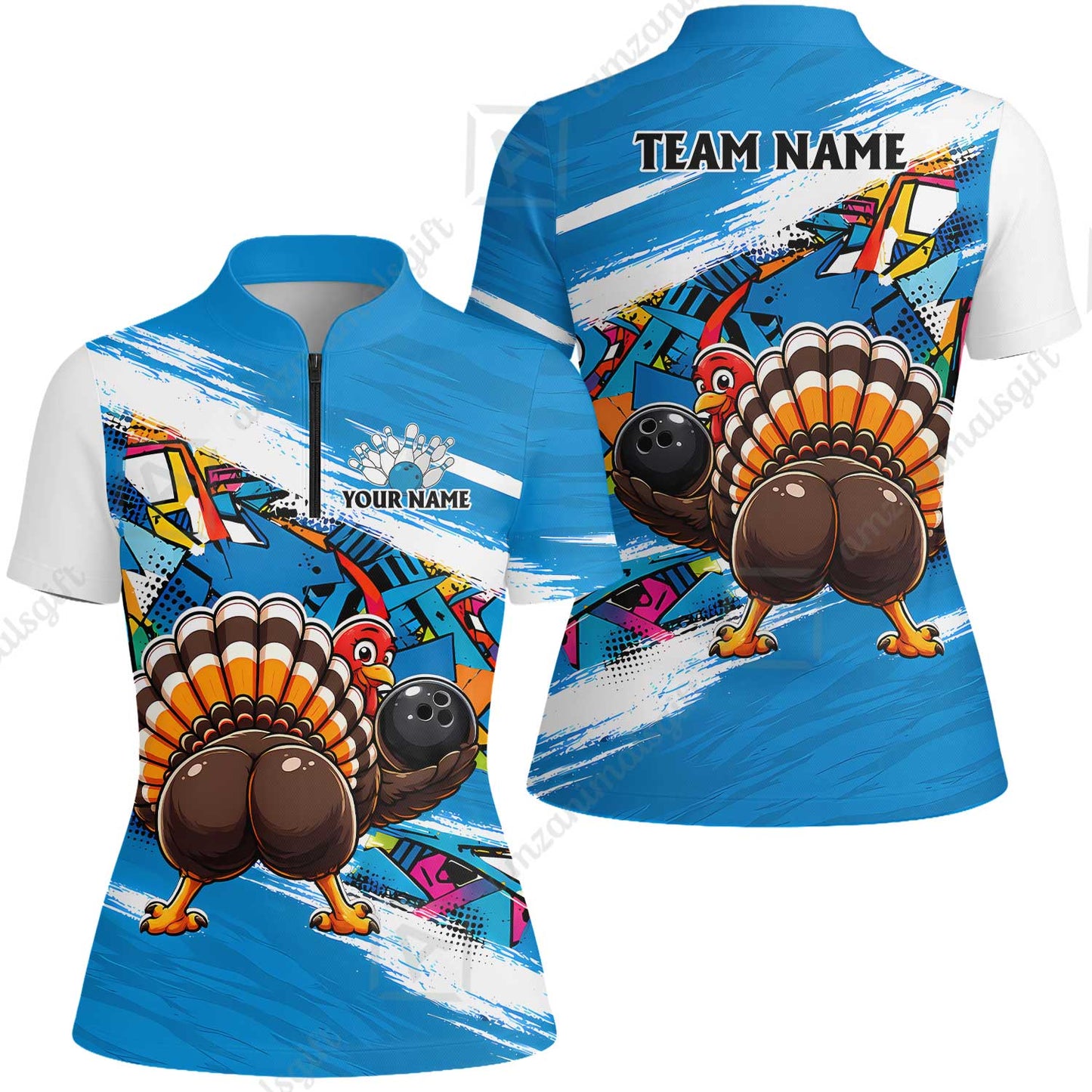 Custom Bowling Jersey Polo Shirt, Turkey Bowling, Personalized Name And Team Name
