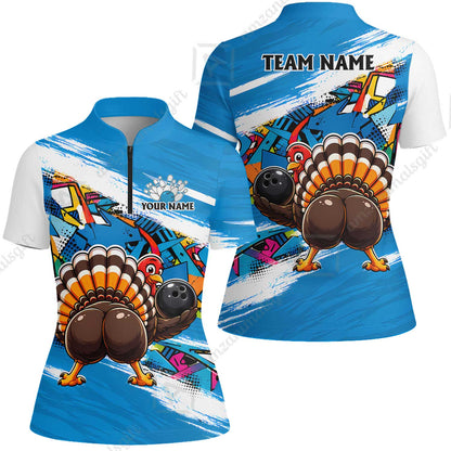 Custom Bowling Jersey Polo Shirt, Turkey Bowling, Personalized Name And Team Name