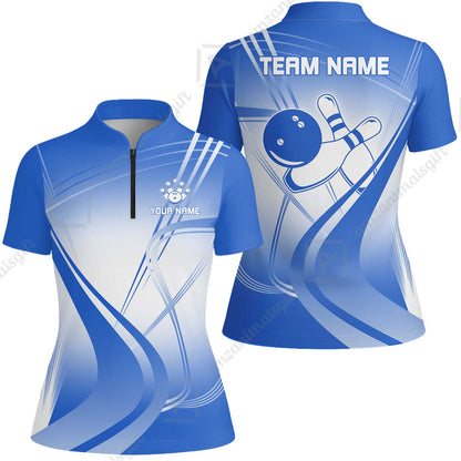 Customized Bowling Women Jersey Shirt, Custom Bowling Uniform Women Jersey Shirt, Multicolor Team Style Jersey for Bowlers