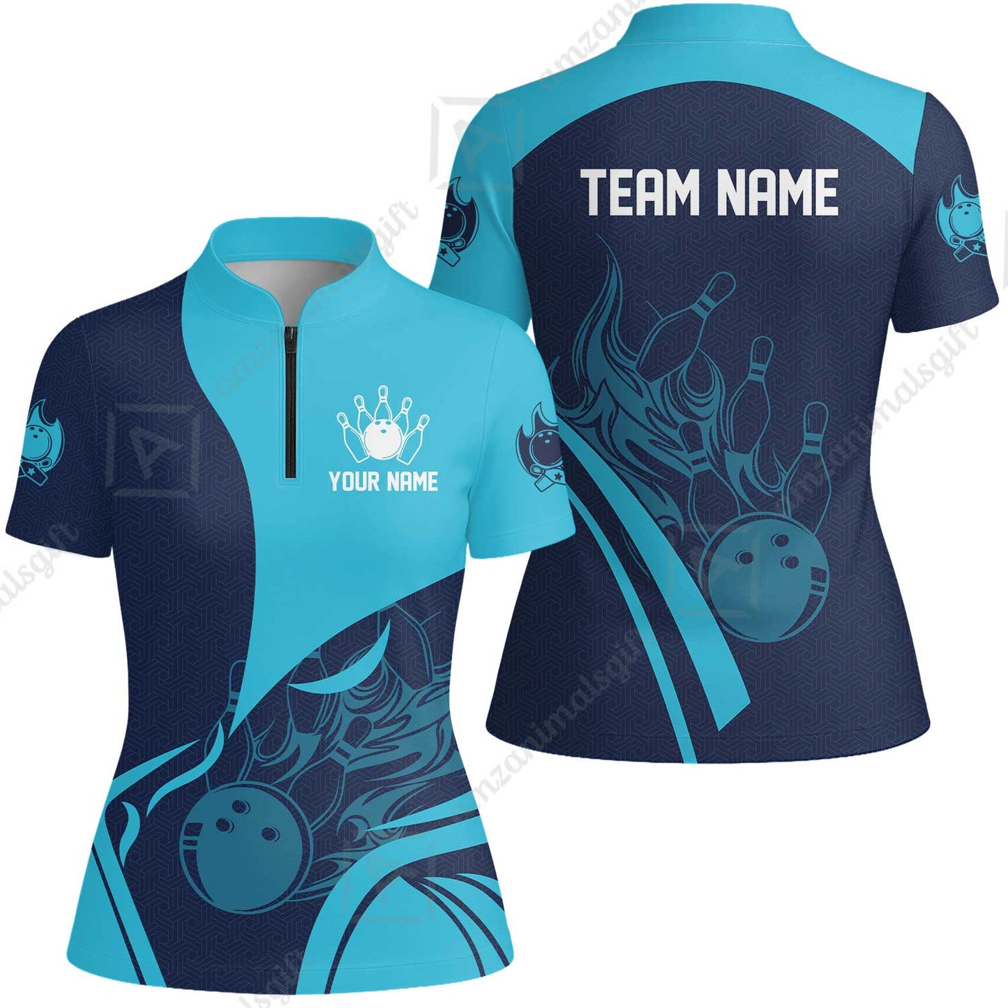 Customized Bowling Women Jersey Shirt, Flame Bowling Multicolor Custom Team Uniform Women Jersey Shirt, Jersey for Bowlers
