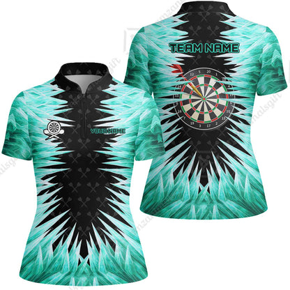 Customized Darts Women Jersey Shirt, Darts Dartboard Ice And Fire Multicolor Women Jersey Shirt Jersey For Darts Players