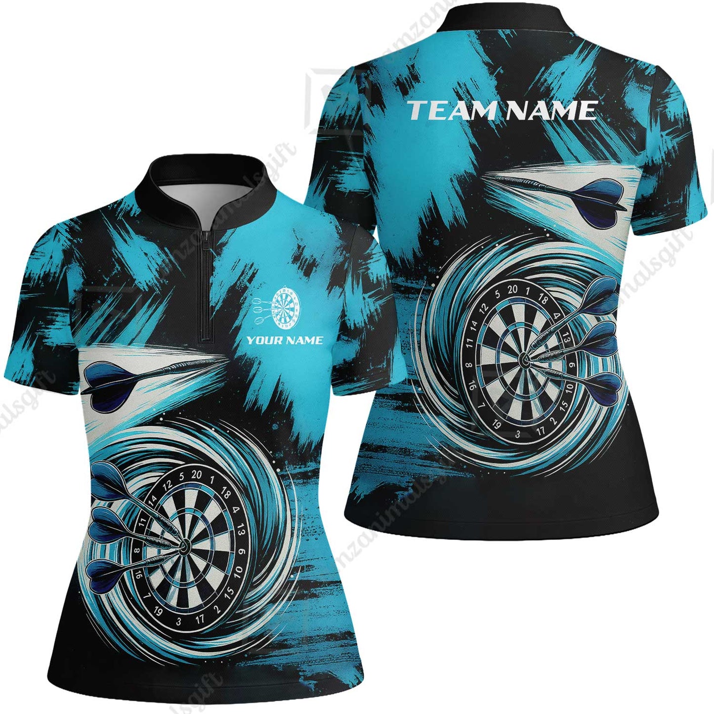 Customized Darts Women Jersey Shirt, Darts Colorful Wave Custom Name Team Name Women Jersey Shirt For Darts Player