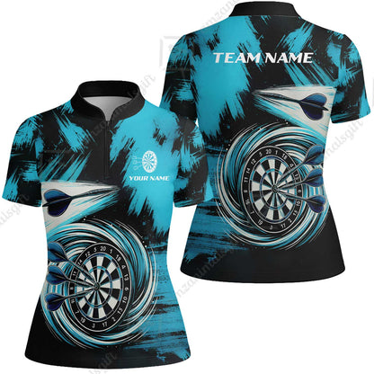 Customized Darts Women Jersey Shirt, Darts Colorful Wave Custom Name Team Name Women Jersey Shirt For Darts Player
