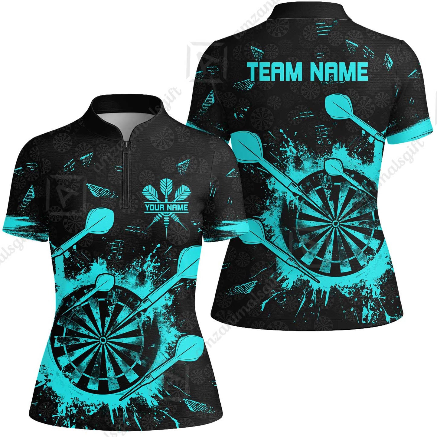Customized Darts Women Jersey Shirt, Darts Grunge Dartboard Women Jersey Shirt Team Style Jersey for Darts Players