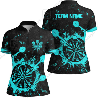 Customized Darts Women Jersey Shirt, Darts Grunge Dartboard Women Jersey Shirt Team Style Jersey for Darts Players