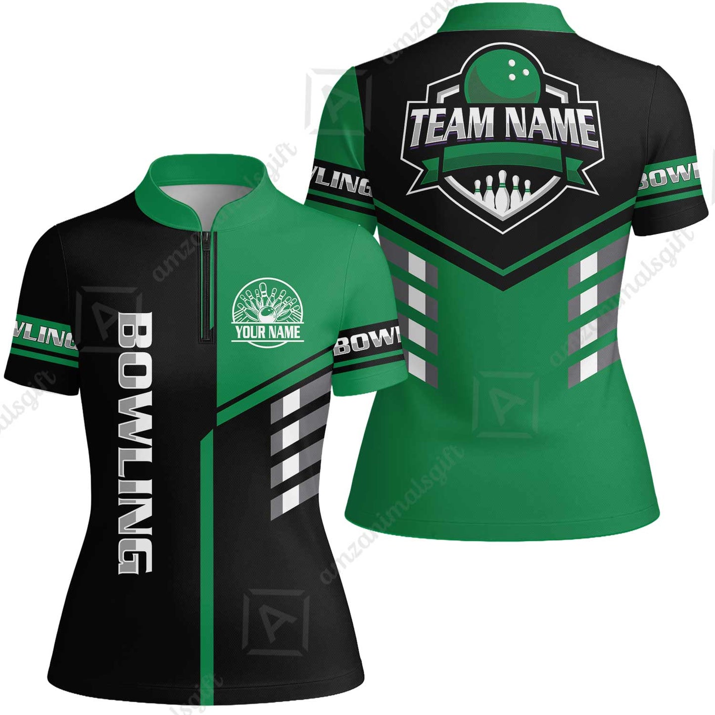 Custom Bowling Team Shirt – Modern Split Design Multicolor Option Personalized Jersey Bowling Uniform For League Players