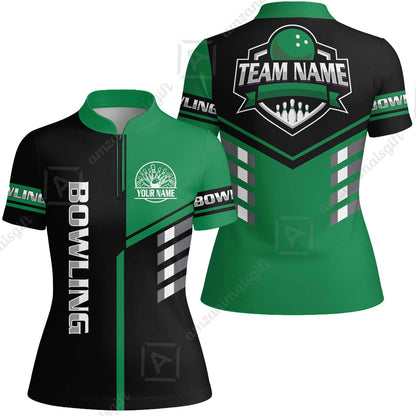 Custom Bowling Team Shirt – Modern Split Design Multicolor Option Personalized Jersey Bowling Uniform For League Players